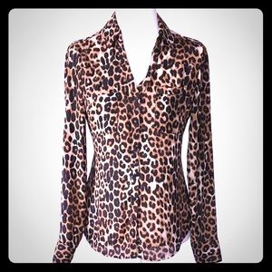 Express leopard print portofino blouse